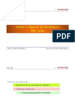 Teoría Y Ensayo de Materiales (MEC 2248) : 1 Introducción