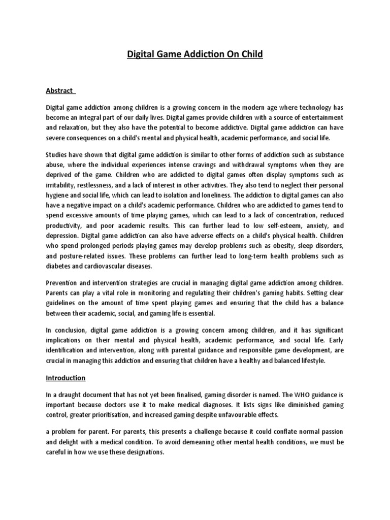 Research Paper On Children's Digital Addiction | PDF | Survey ...
