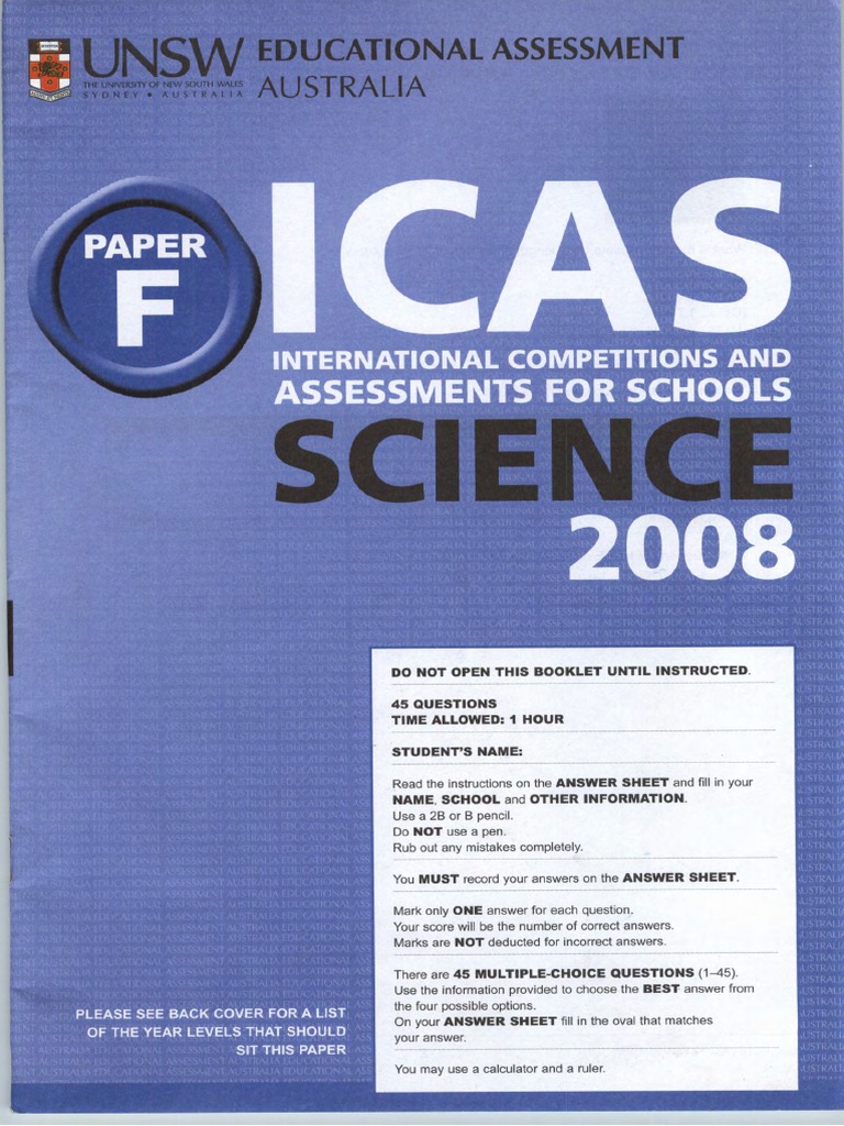 Science F 2008 | PDF