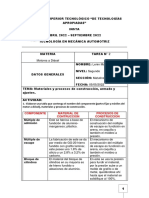 Tarea 2 - Materiales y Proceso de Construcción, Armado y Ajustes - Lenin Martinez PDF