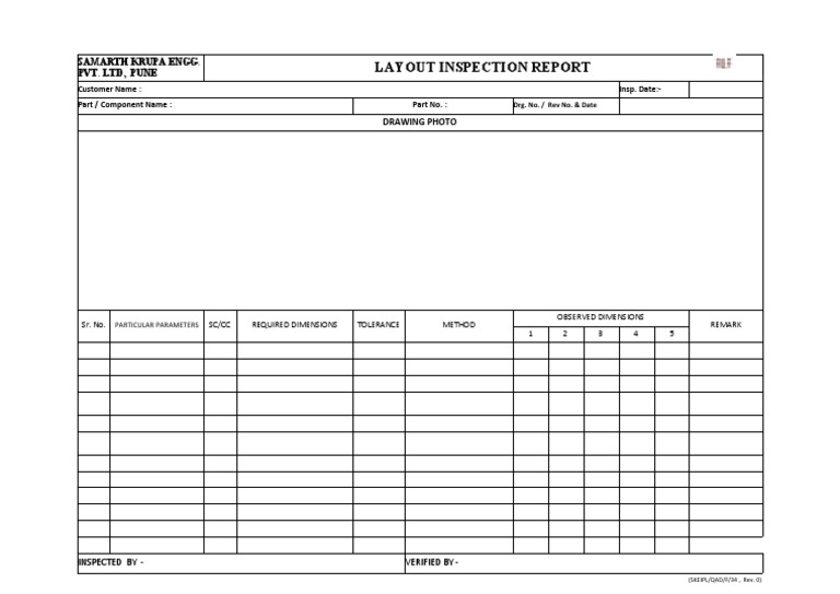 Layout Inspection Report Format | PDF