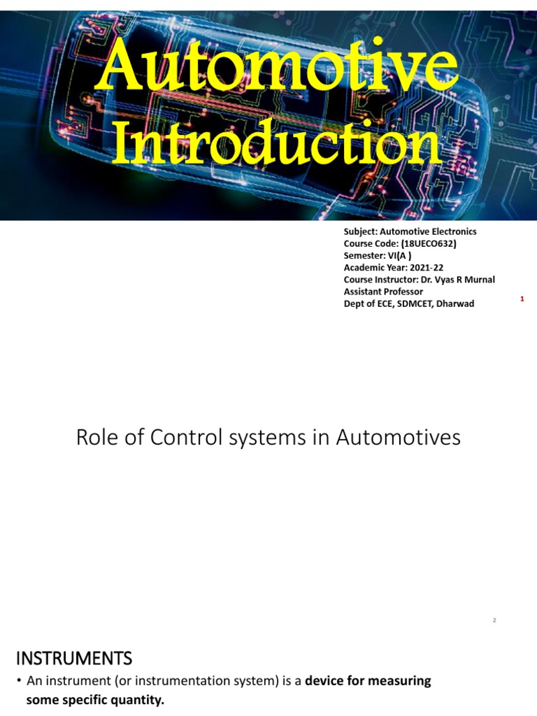 Automotive Fundamentals - Part3 PDF | PDF | Control Theory | Control System