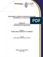 Monografia-Pensamiento Critico. - Conceptualizacion, Desarrollo y Evaluacion PDF