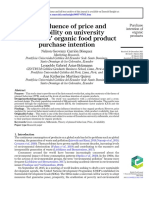 The Influence of Price and Availability On University Millennials ' Organic Food Product Purchase Intention