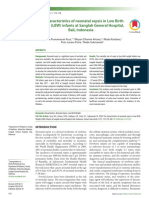 The Characteristics of Neonatal Sepsis in Low Birth Weight (LBW) Infants at Sanglah General Hospital, Bali, Indonesia