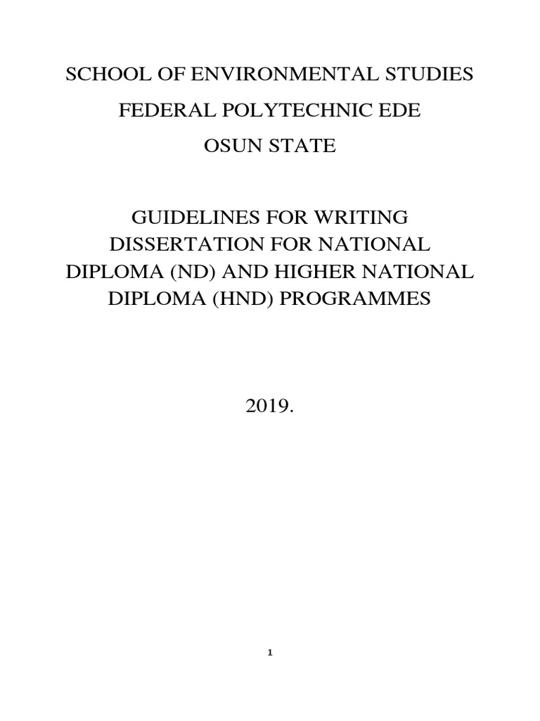 ND & HND Dissertation Guidelines | PDF | Thesis | Science
