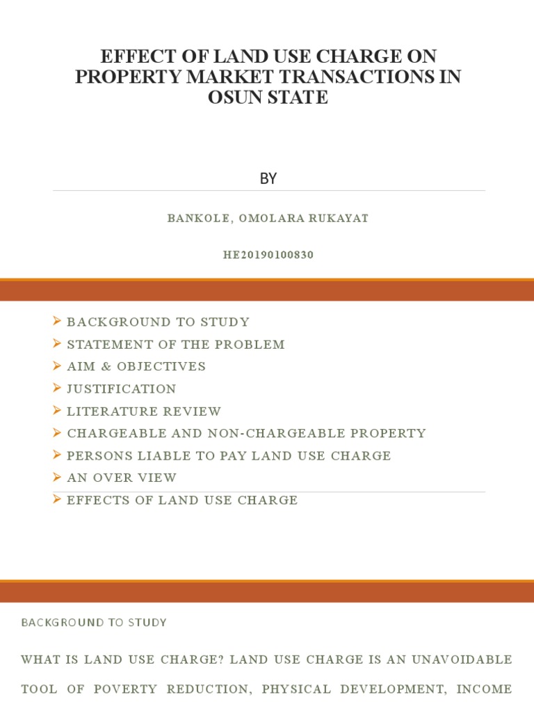 Land Use Charge PDF Market (Economics) Political Economy