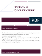 Acquisition & Joint Venture