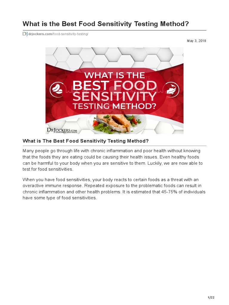 What Is The Best Food Sensitivity Testing Method PDF Food