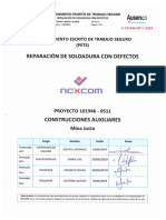 Reparación de soldadura defectuosa