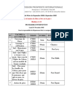 Programme de Prière de Novembre 2022