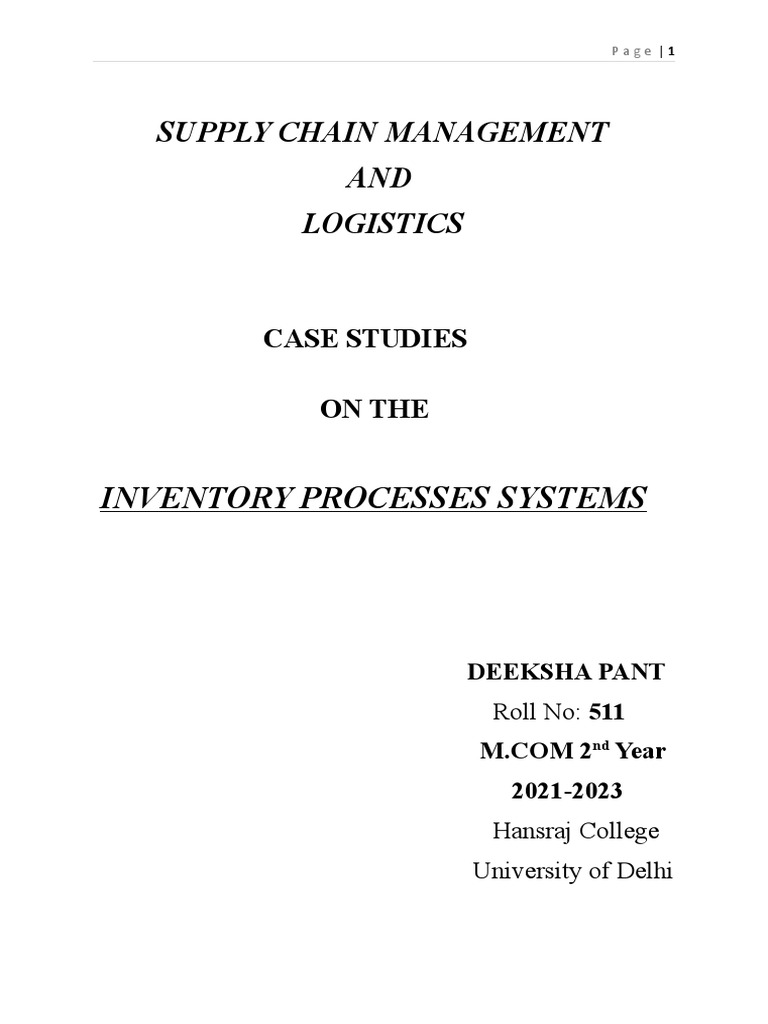 Inventory Management Case Studies Analysis | PDF | Walmart | Inventory