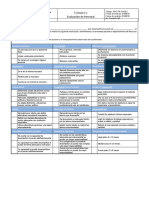 Formato de Evaluación de Personal