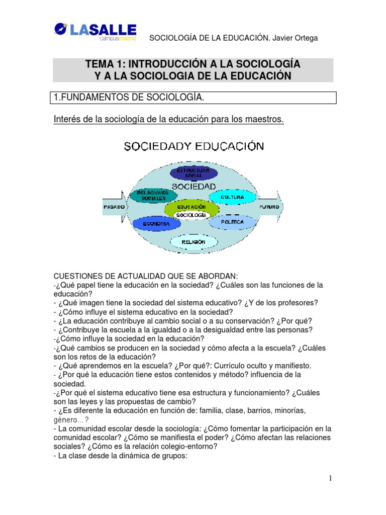 Introducción a la Sociología Educativa | PDF | Sociología | Sociedad