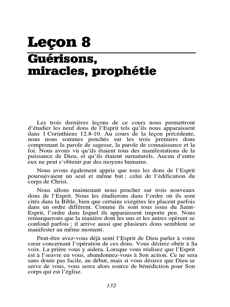 Dons de l'Esprit : Guérisons et Miracles | PDF | Miracle | Saint-Esprit