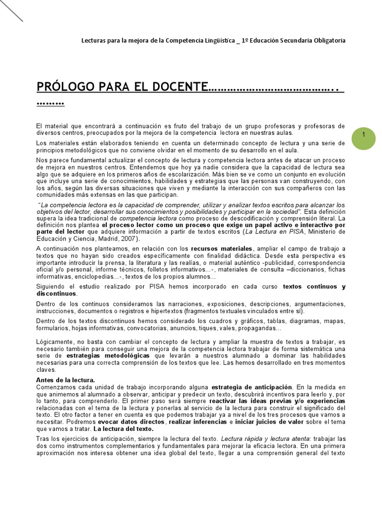 Mejora de la Competencia Lectora en ESO | PDF | Marea | Luna