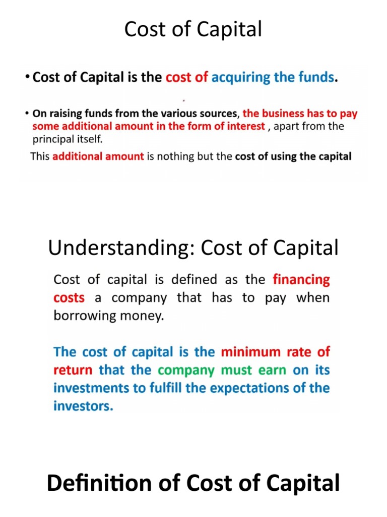 Cost of Capital PDF Cost Of Capital Financial Accounting