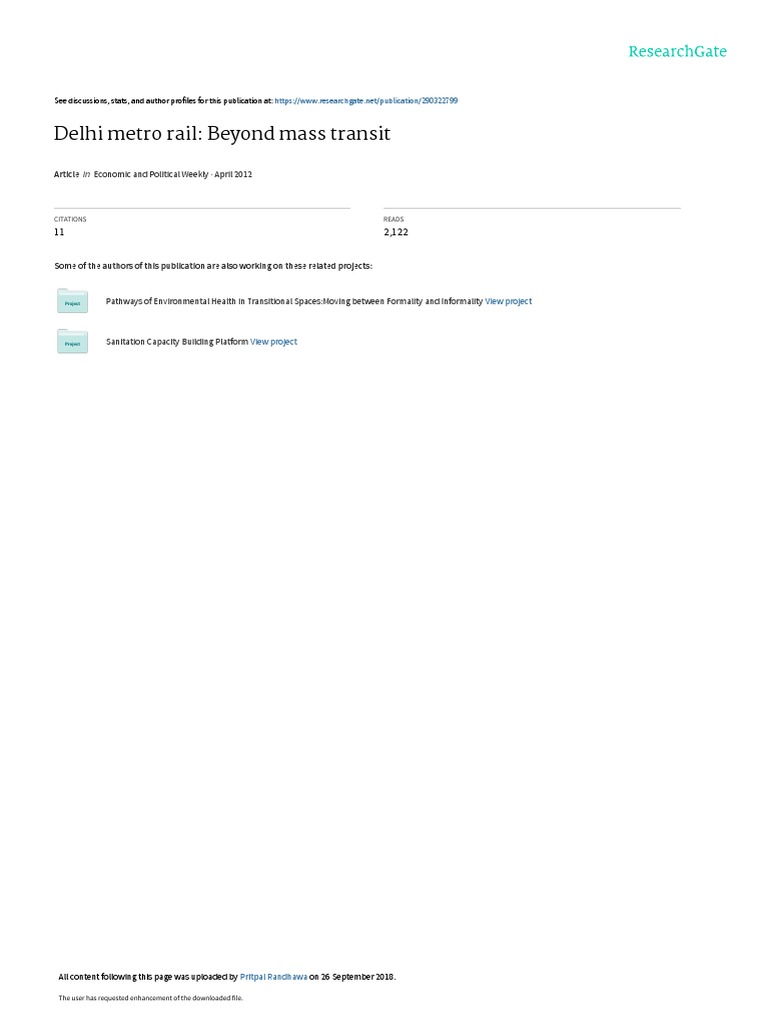 Metro Article April 12 Pdf Public Transport Rapid Transit