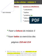 Bioquímica Das Células - Módulo 3: Substâncias INORGÂNICAS Substâncias ORGÂNICAS