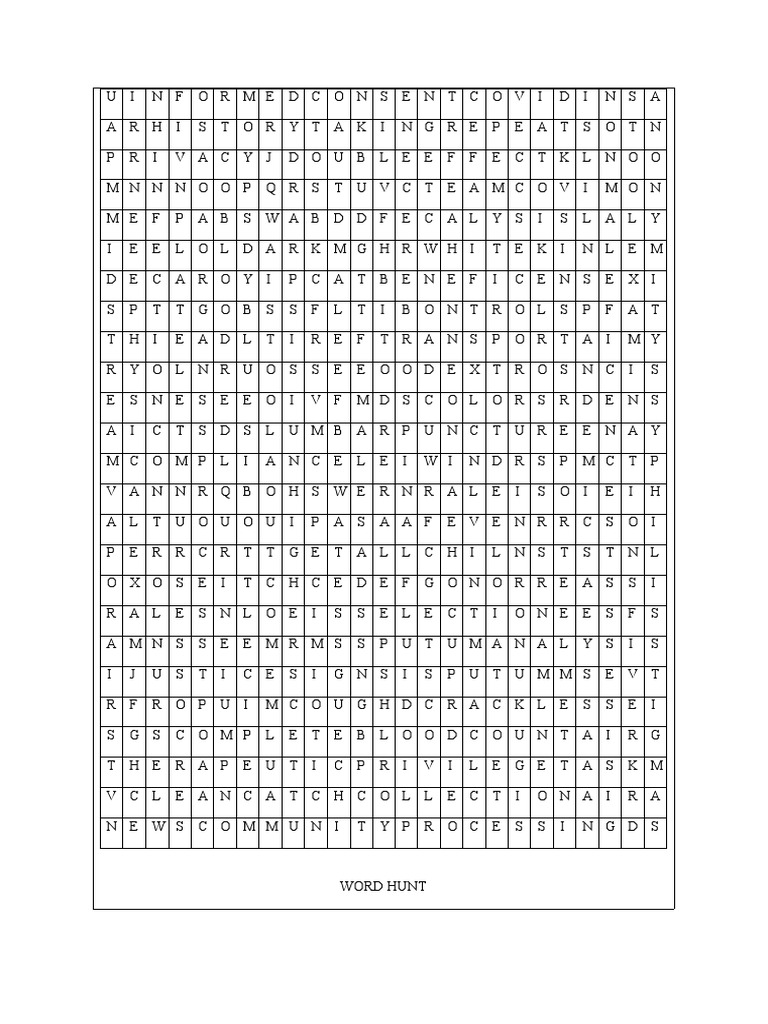 Word Hunt PDF Infection Color
