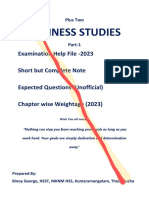 Plus Two BS Part I & Ii Short Note & Expected Questions - Binoy 2023 (1) - PDF