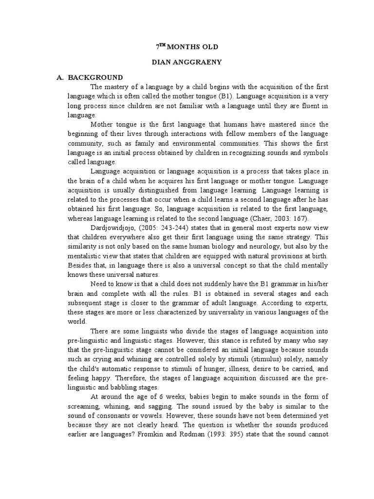 Language Development in 7-Month-Olds | PDF | Language Acquisition ...