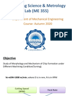 Machining Science & Metrology Lab (ME 355