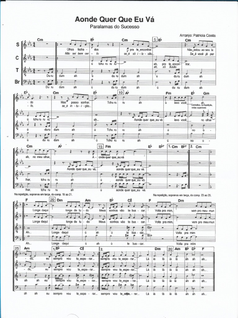Aonde Quer Que Eu Vá Partitura PDF PDF