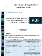 Imputación de ganancias y gastos al año fiscal según la Ley de Impuesto a las Ganancias