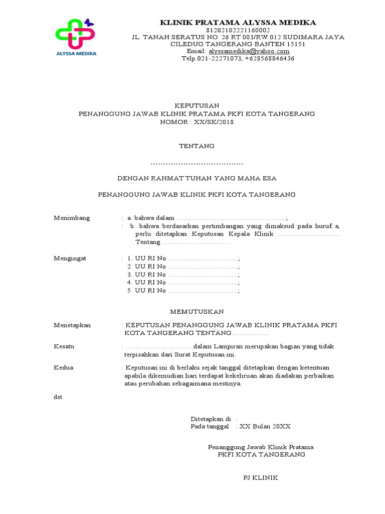 Template SK | PDF | Hukum