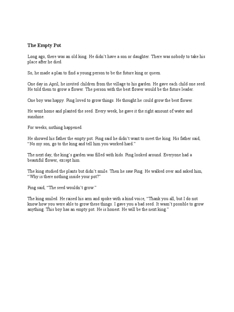 The Empty Pot | PDF