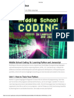Middle School Coding 1b Learning Python and Javascript