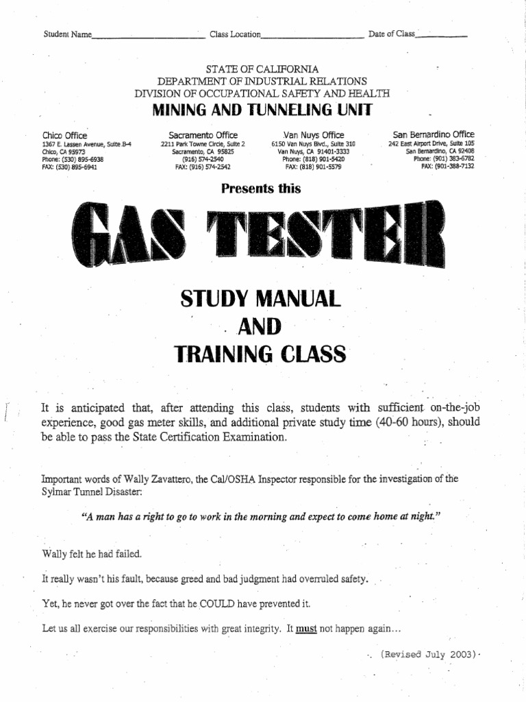 Gas Tester Study Manual PDF PDF
