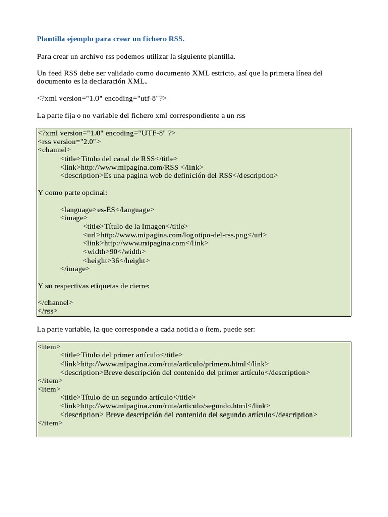 Plantillas para RSS y Atom XML | PDF | Xml | Ingeniería de software