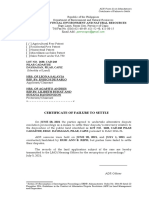 ADR Form No. 11-A Certificate of Failure To Settle - Final