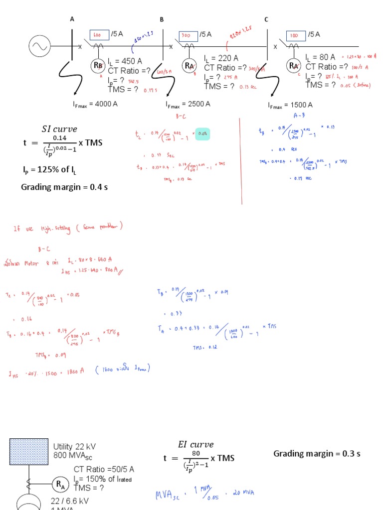 Calculating Time Multiplier Settings (TMS) for Overcurrent Relays Based