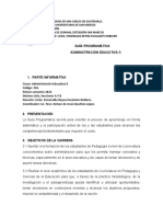 GUIA PROGRAMÁTICA ADMINISTRACIÓN EDUCATIVA II 2023. Décimo Ciclo. 1o.semestre