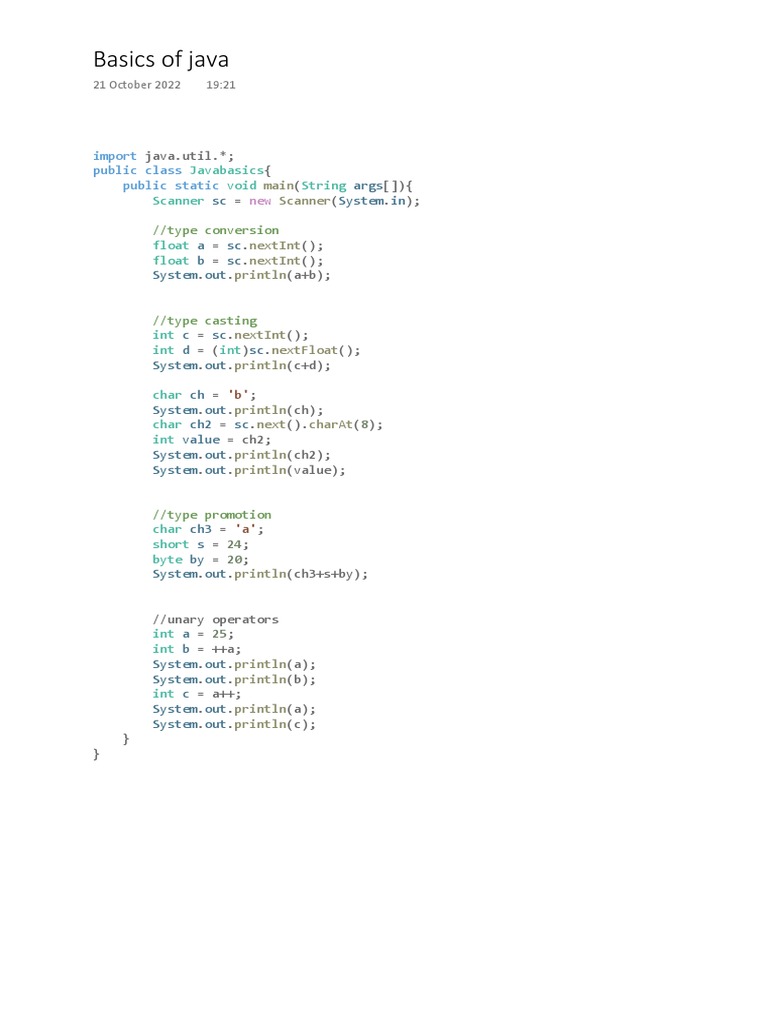 Basics of Java | PDF