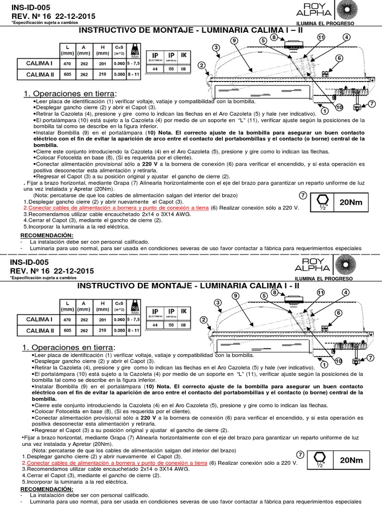 Calima | PDF | Componentes | Equipo eléctrico