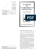 Agosto 08 2006 - El Mensaje de La Verdadera Paz Imperecedera