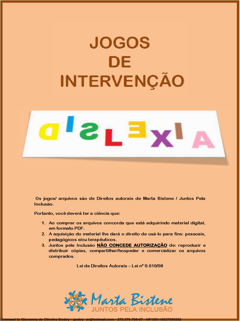Jogos de Intervenção - Dislexia | PDF