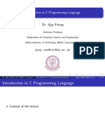 Introduction To C Programming Language: Dr. Ajay Pratap