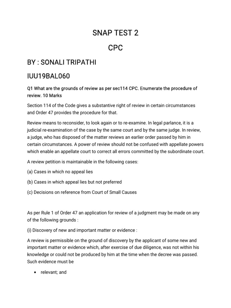 CPC Snap Test PDF
