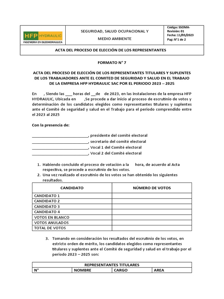 1.8 Acta Del Proceso de Elección de Los Representantes | PDF ...