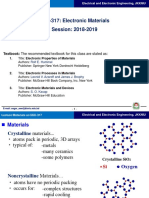 EEE-317: Electronic Materials Session: 2018-2019: Textbook: The Recommended Textbook For This Class Are Stated As