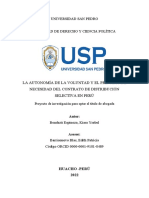 La Autonomía de La Voluntad y El Principio de Necesidad Del Contrato de Distribución Selectiva en El Perú 888888888 para Enviar 1 17 de Enero de 2022