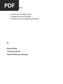 Unit 3 Pharmacovigilance