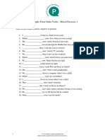 Past Simple Form With Other Verbs Mixed Exercise 1 PDF
