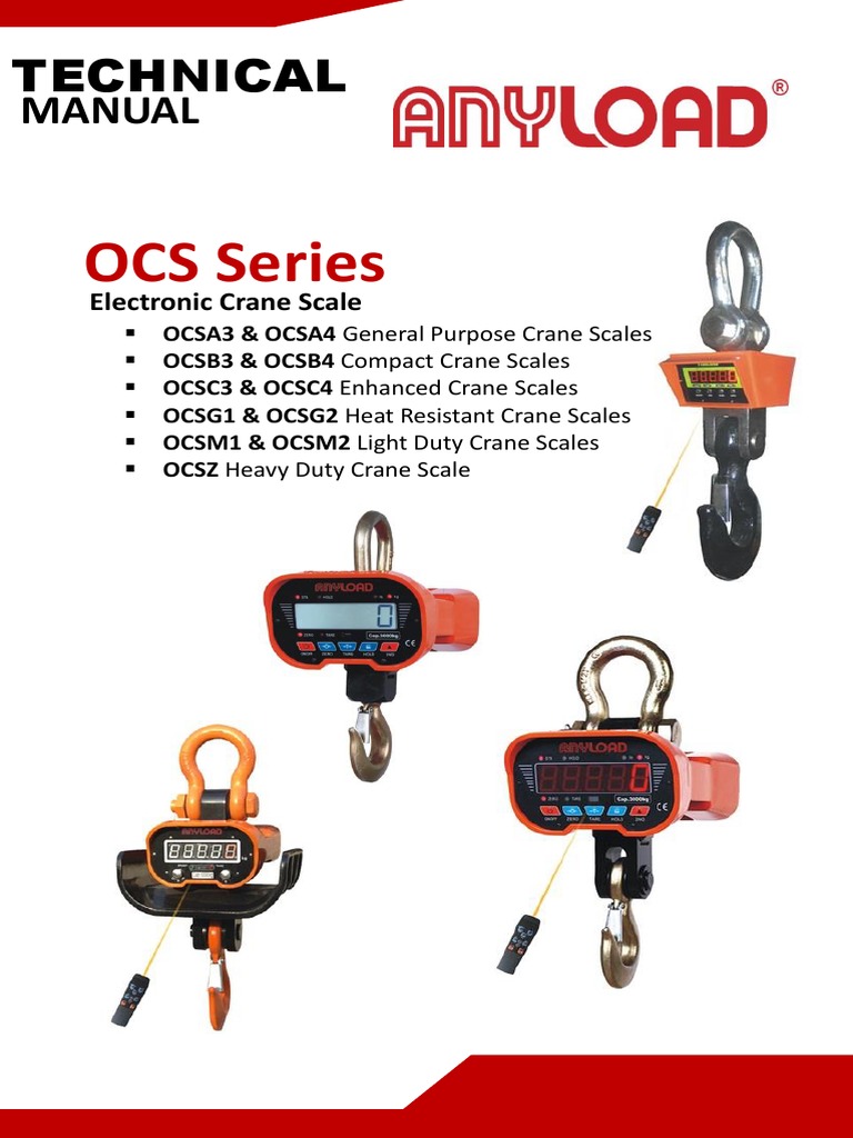 OCS Series Crane Scale Manual | PDF | Calibration | Computing