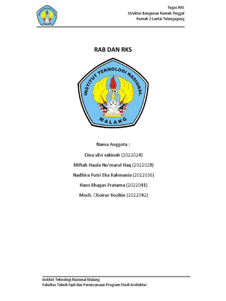 RAB dan RKS Rumah 2 Lantai | PDF